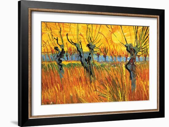 Pollard Willows at Sunset-Vincent van Gogh-Framed Art Print