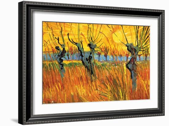 Pollard Willows at Sunset-Vincent van Gogh-Framed Art Print