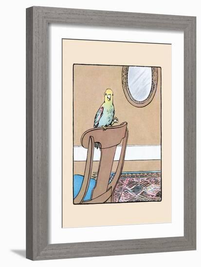 Polly Parrot on the Chair-Julia Dyar Hardy-Framed Art Print