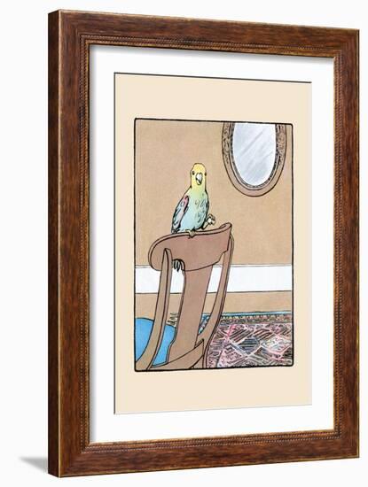 Polly Parrot on the Chair-Julia Dyar Hardy-Framed Art Print