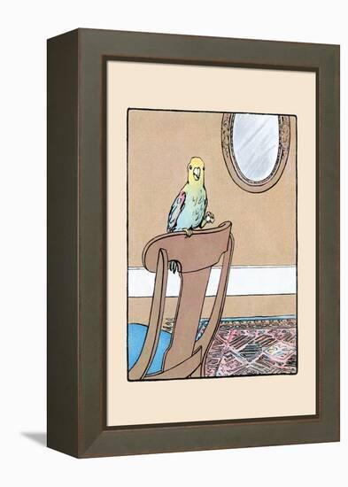 Polly Parrot on the Chair-Julia Dyar Hardy-Framed Stretched Canvas