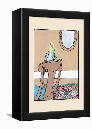 Polly Parrot on the Chair-Julia Dyar Hardy-Framed Stretched Canvas