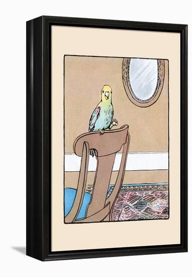 Polly Parrot on the Chair-Julia Dyar Hardy-Framed Stretched Canvas