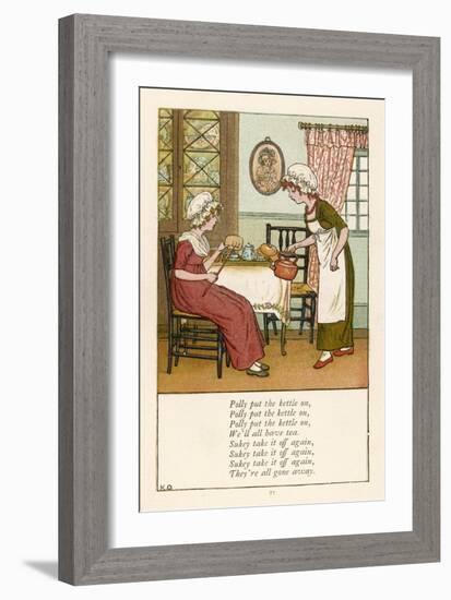 Polly Put the Kettle on We'll All Have Tea-Kate Greenaway-Framed Art Print