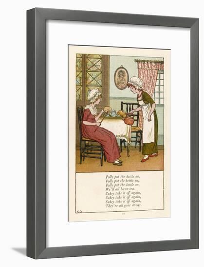 Polly Put the Kettle on We'll All Have Tea-Kate Greenaway-Framed Art Print