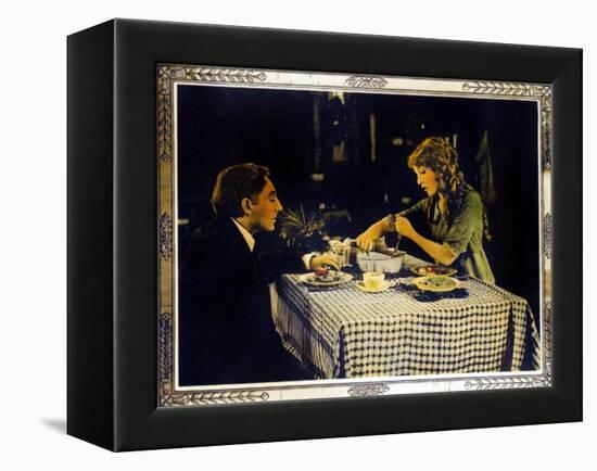 POLLYANNA, right: Mary Pickford on lobbycard, 1920.-null-Framed Stretched Canvas