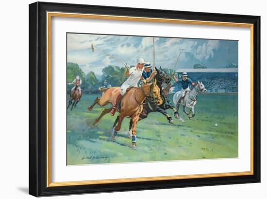 Polo at Hurlingham, the Westchester Cup, 1936-Gilbert Holiday-Framed Giclee Print