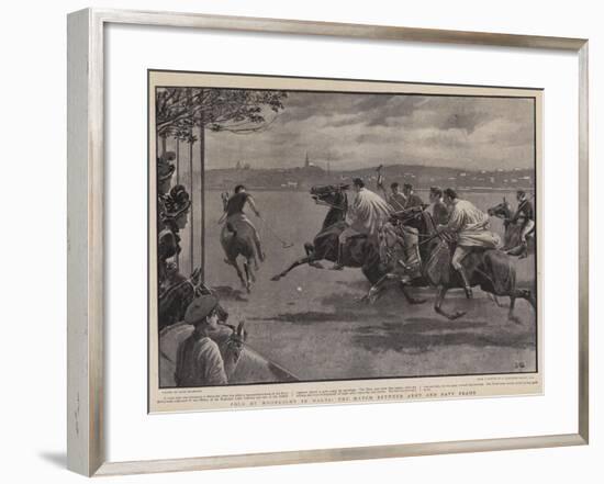 Polo by Moonlight in Malta, the Match Between Army and Navy Teams-John Charlton-Framed Giclee Print