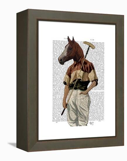 Polo Horse Portrait-Fab Funky-Framed Stretched Canvas