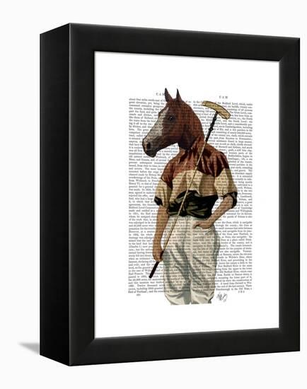 Polo Horse Portrait-Fab Funky-Framed Stretched Canvas