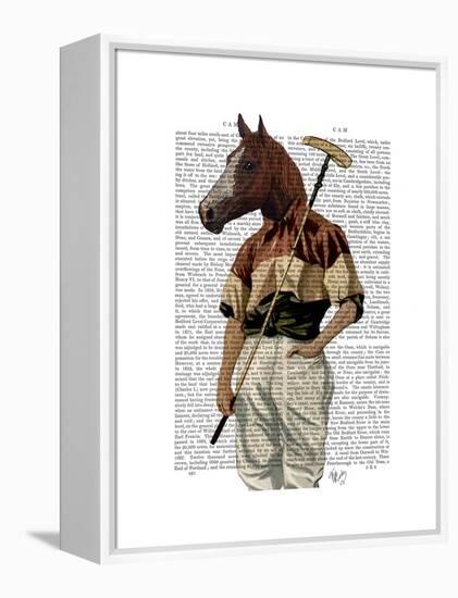 Polo Horse Portrait-Fab Funky-Framed Stretched Canvas