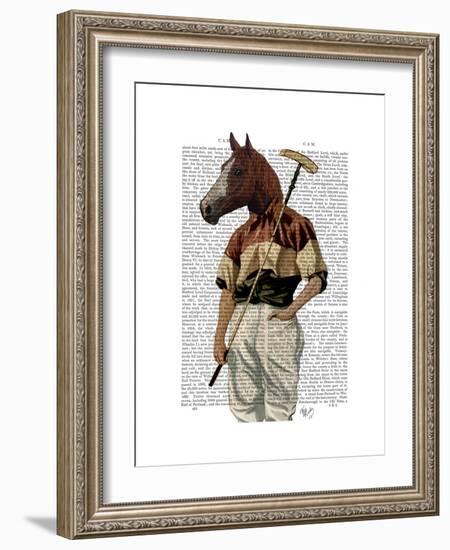 Polo Horse Portrait-Fab Funky-Framed Premium Giclee Print
