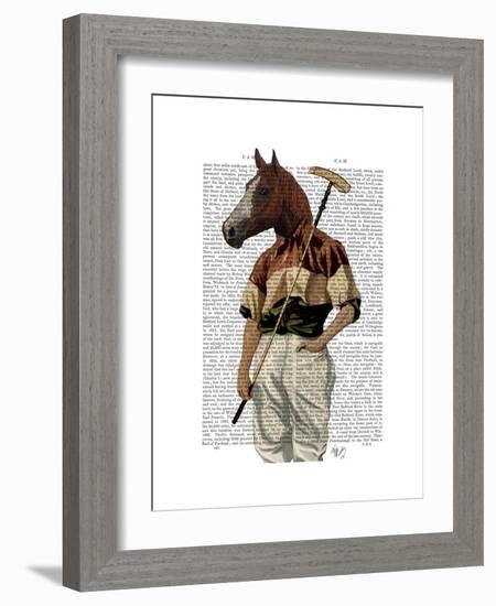 Polo Horse Portrait-Fab Funky-Framed Premium Giclee Print