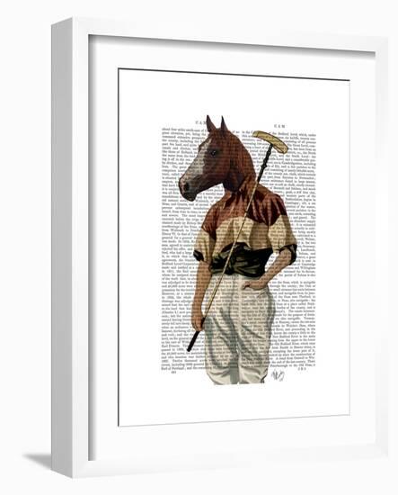 Polo Horse Portrait-Fab Funky-Framed Premium Giclee Print