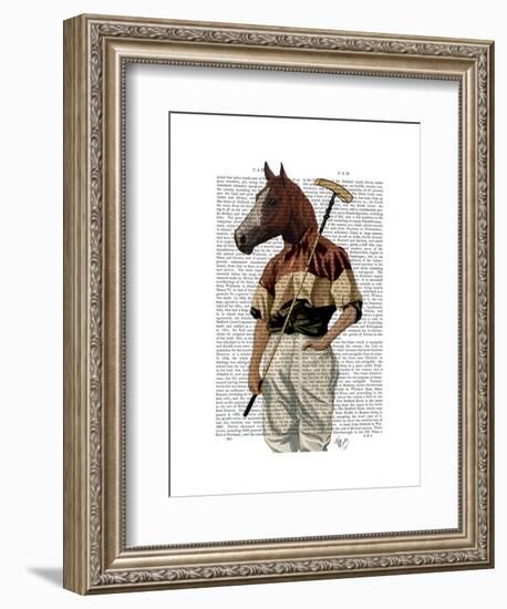 Polo Horse Portrait-Fab Funky-Framed Art Print