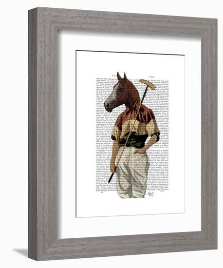 Polo Horse Portrait-Fab Funky-Framed Art Print