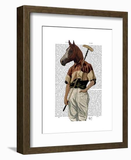 Polo Horse Portrait-Fab Funky-Framed Art Print