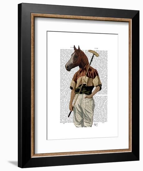 Polo Horse Portrait-Fab Funky-Framed Art Print