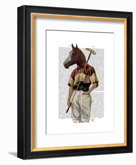 Polo Horse Portrait-Fab Funky-Framed Art Print