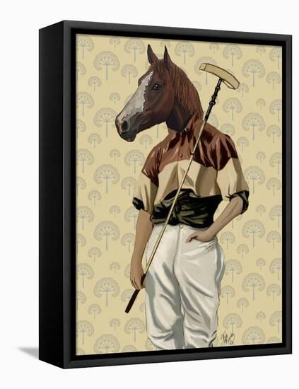 Polo Horse Portrait-Fab Funky-Framed Stretched Canvas