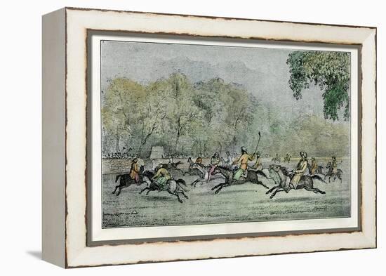 Polo in Thibet, 19th Century-null-Framed Premier Image Canvas