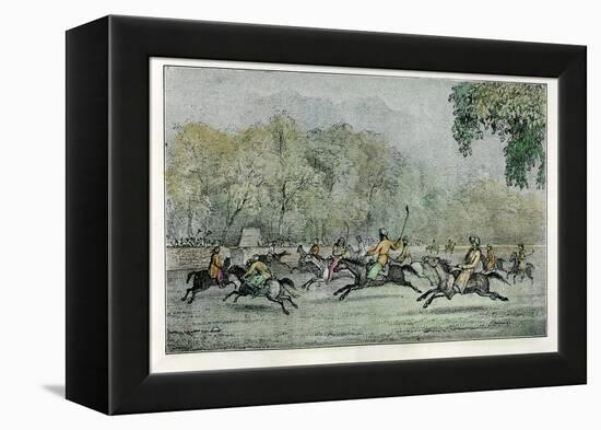 Polo in Thibet, 19th Century-null-Framed Premier Image Canvas