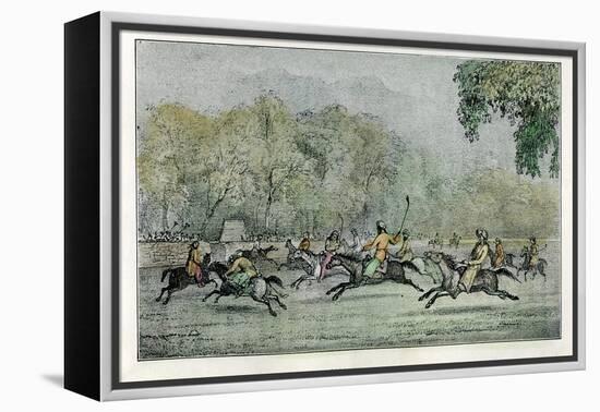 Polo in Thibet, 19th Century-null-Framed Premier Image Canvas