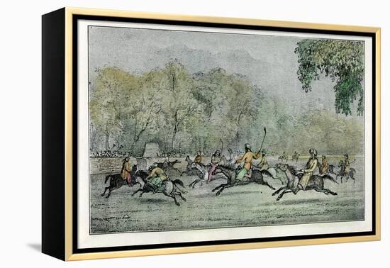 Polo in Thibet, 19th Century-null-Framed Premier Image Canvas