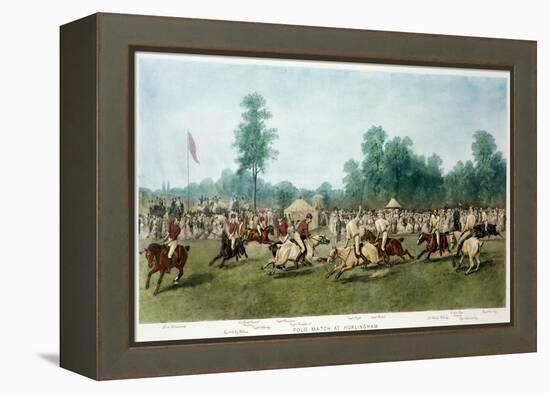 Polo Match at Hurlingham Between the Horse Guards (Blue) and the Monmouthshire Team, 7th July 1877-George Earl-Framed Premier Image Canvas