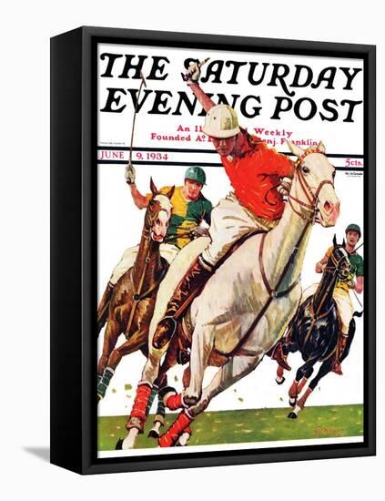 "Polo Match," Saturday Evening Post Cover, June 9, 1934-Maurice Bower-Framed Premier Image Canvas