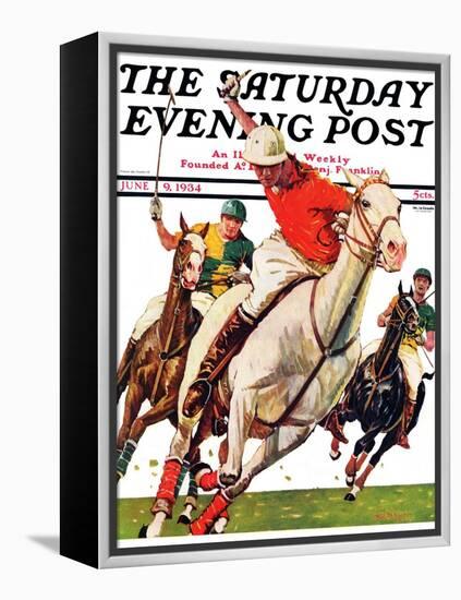 "Polo Match," Saturday Evening Post Cover, June 9, 1934-Maurice Bower-Framed Premier Image Canvas