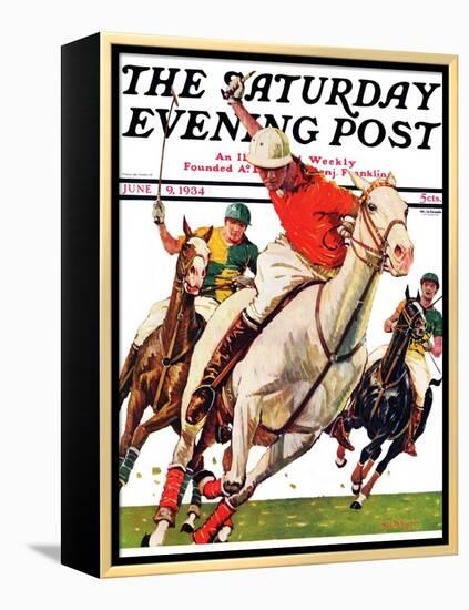 "Polo Match," Saturday Evening Post Cover, June 9, 1934-Maurice Bower-Framed Premier Image Canvas