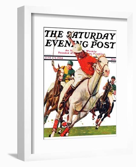 "Polo Match," Saturday Evening Post Cover, June 9, 1934-Maurice Bower-Framed Giclee Print