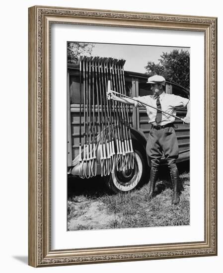 Polo Player Checking the Mallets-Alfred Eisenstaedt-Framed Photographic Print