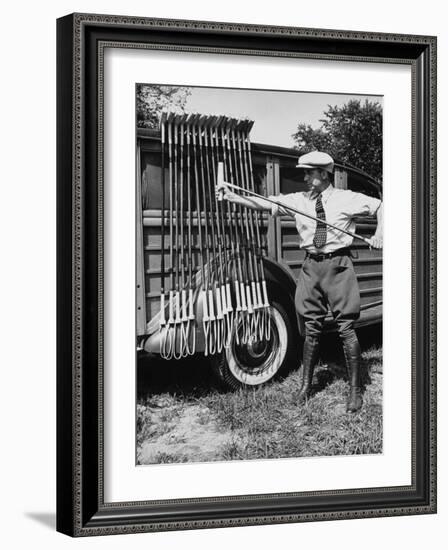 Polo Player Checking the Mallets-Alfred Eisenstaedt-Framed Photographic Print