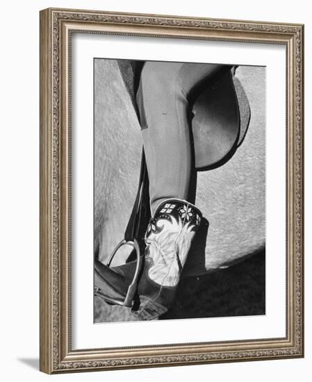 Polo Player Wearing Intricately Tooled Boots-Carl Mydans-Framed Photographic Print