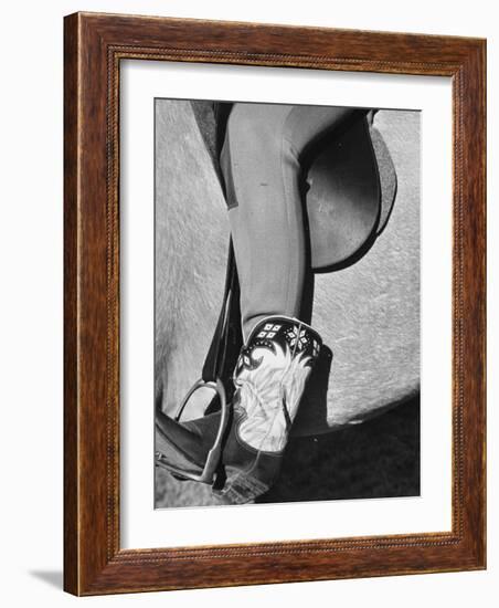 Polo Player Wearing Intricately Tooled Boots-Carl Mydans-Framed Photographic Print