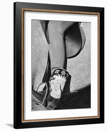 Polo Player Wearing Intricately Tooled Boots-Carl Mydans-Framed Photographic Print