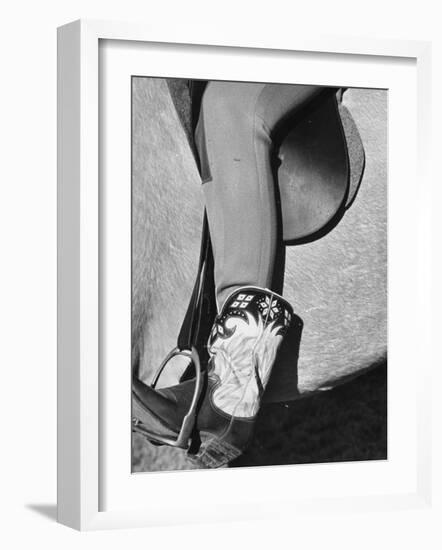 Polo Player Wearing Intricately Tooled Boots-Carl Mydans-Framed Photographic Print