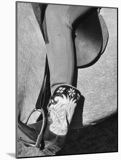 Polo Player Wearing Intricately Tooled Boots-Carl Mydans-Mounted Photographic Print