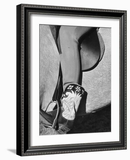 Polo Player Wearing Intricately Tooled Boots-Carl Mydans-Framed Photographic Print