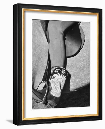 Polo Player Wearing Intricately Tooled Boots-Carl Mydans-Framed Photographic Print