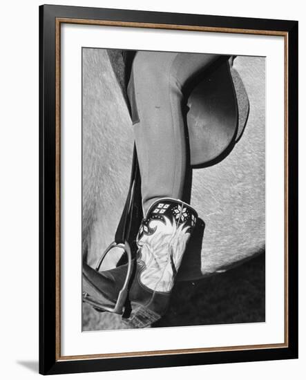 Polo Player Wearing Intricately Tooled Boots-Carl Mydans-Framed Photographic Print