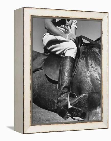 Polo Player Wearing Intricately Tooled Boots-Carl Mydans-Framed Premier Image Canvas