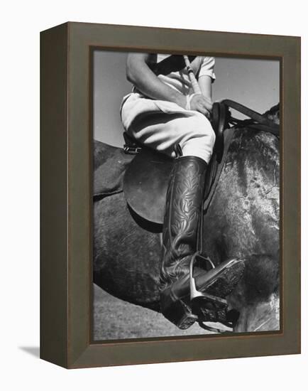 Polo Player Wearing Intricately Tooled Boots-Carl Mydans-Framed Premier Image Canvas