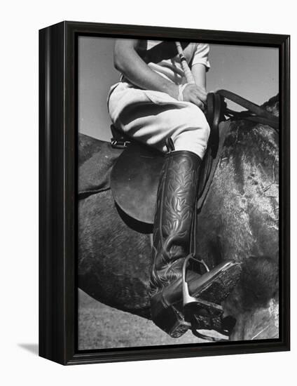 Polo Player Wearing Intricately Tooled Boots-Carl Mydans-Framed Premier Image Canvas