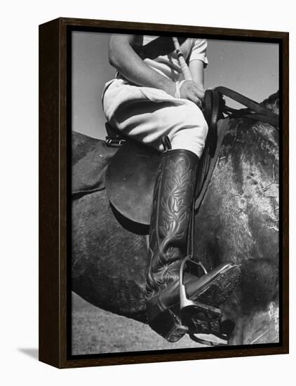 Polo Player Wearing Intricately Tooled Boots-Carl Mydans-Framed Premier Image Canvas