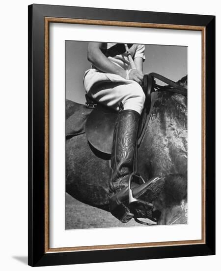 Polo Player Wearing Intricately Tooled Boots-Carl Mydans-Framed Photographic Print