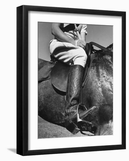 Polo Player Wearing Intricately Tooled Boots-Carl Mydans-Framed Photographic Print