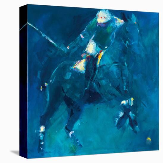 Polo Players - Blue-Neil Helyard-Framed Stretched Canvas